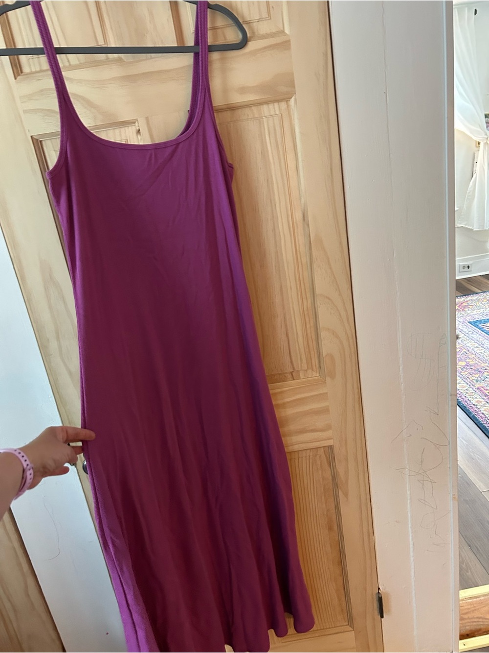Gap Scoop Neck Purple Sleeveless Maxi Dress